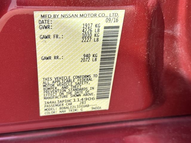 2017 Nissan Altima 2.5 SV