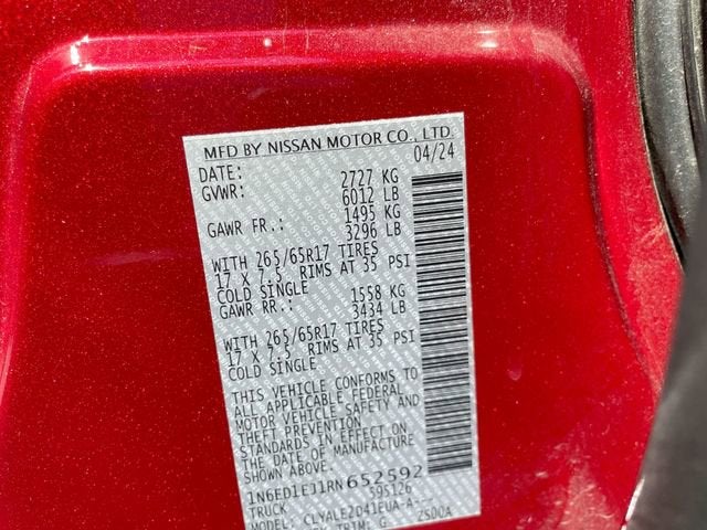 2024 Nissan Frontier Crew Cab SL 4x2