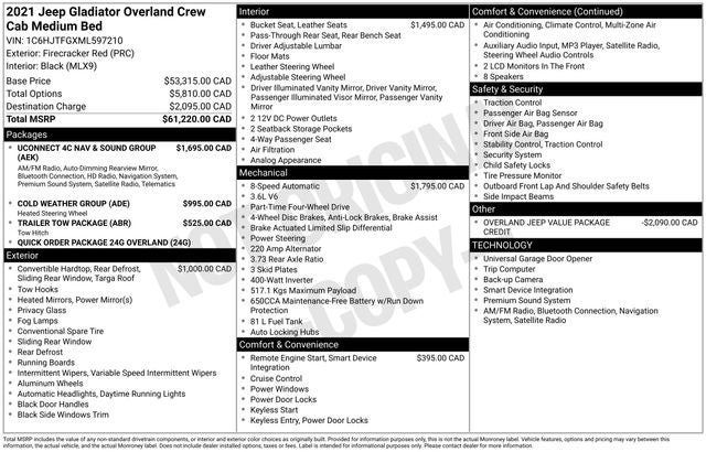 2021 Jeep Gladiator Overland