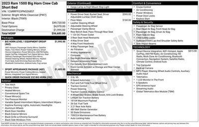 2023 RAM 1500 Big Horn Crew Cab 4x4 5'7" Box