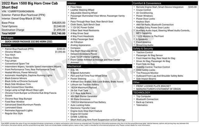 2022 RAM 1500 Big Horn/Lone Star