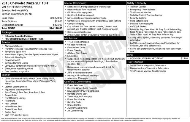 2015 Chevrolet Cruze 2LT