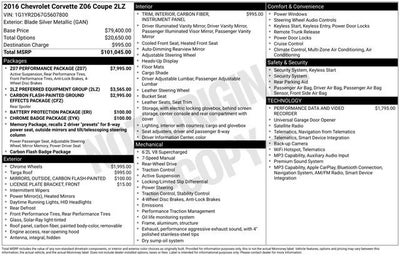 2016 Chevrolet Corvette Z06 Z06 2LZ