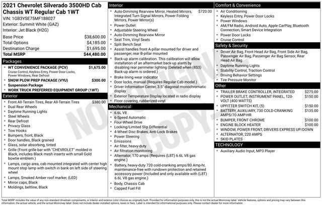 2021 Chevrolet Silverado 3500HD Work Truck