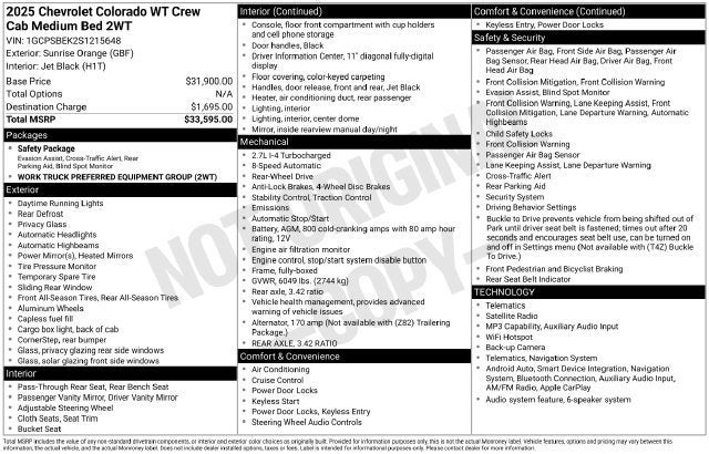 2025 Chevrolet Colorado WT/LT