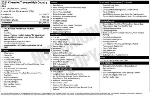 2021 Chevrolet Traverse High Country