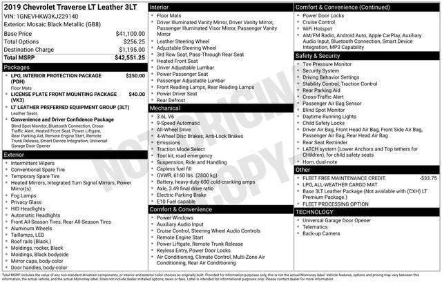 2019 Chevrolet Traverse 3LT