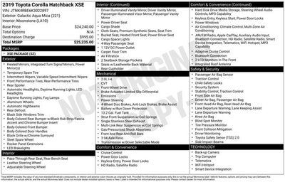 2019 Toyota Corolla Hatchback SE