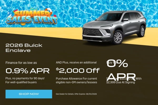 A finance & cash offer for a 2026 Buick Enclave
