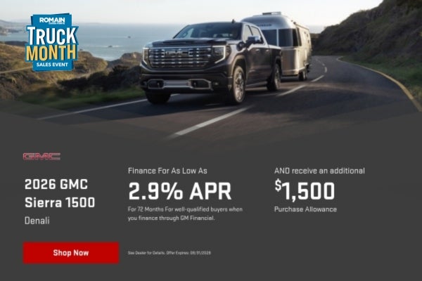 Sierra 1500 finance offer for 2.9% APR + $1500 Off
