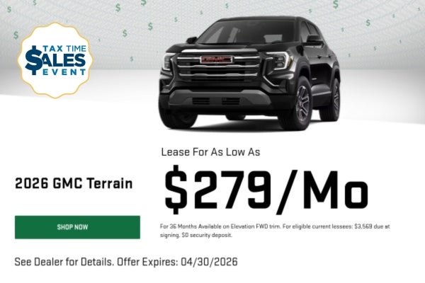A lease offer for $279/mo for a GMC Terrain